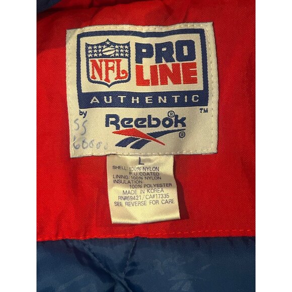 Vintage 1990's Reebok New York Giants Authentic NFL Pro Line Puffer Jacket Large - Picture 7 of 7